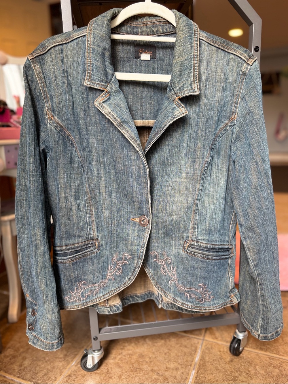 Vintage Riders Copper Collection Women’s Denim Jean Embroidered Jacket Blue